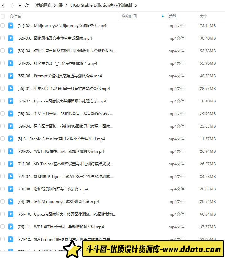 【缺课】Stable Diffusion商业化训练班2023年【画质高清只有视频】-斗斗图