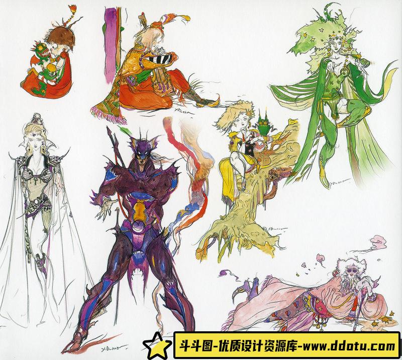 -天野喜孝 最终幻想 小画集-绘师作品-52MB-36P