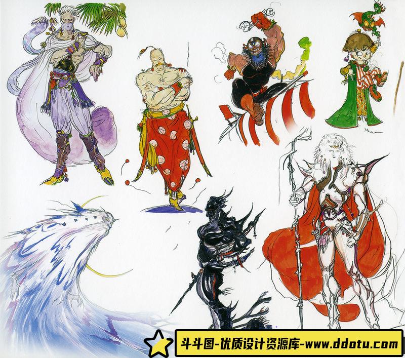 -天野喜孝 最终幻想 小画集-绘师作品-52MB-36P