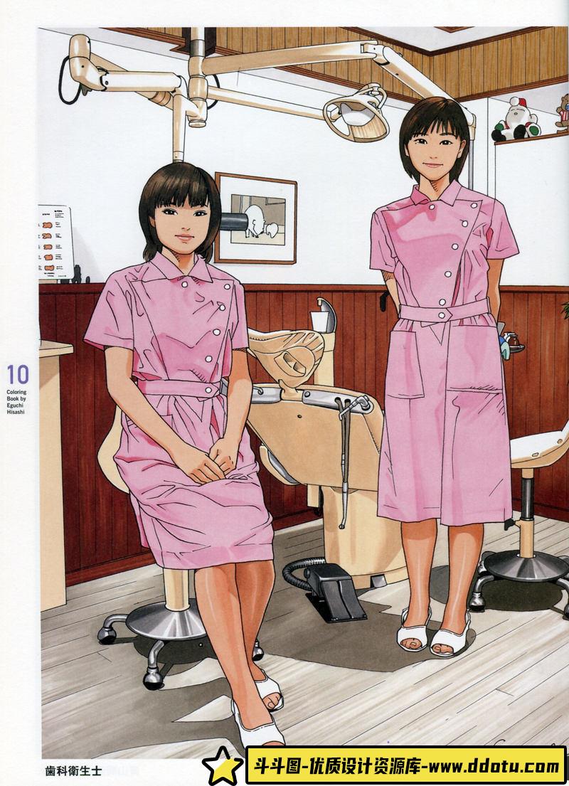 江口寿史の美少女塗り絵 画集-绘师作品-65MB-27P