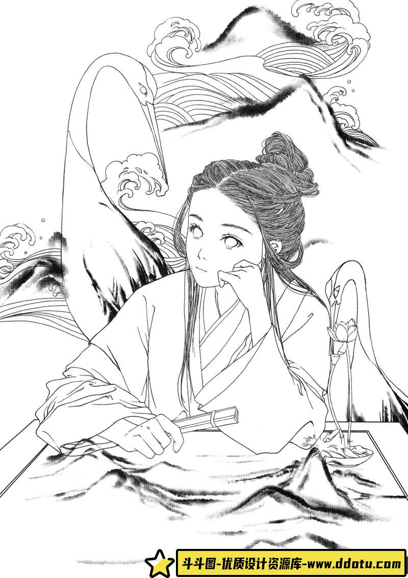 古风线稿集IV-创作学习专区-38MB-52P