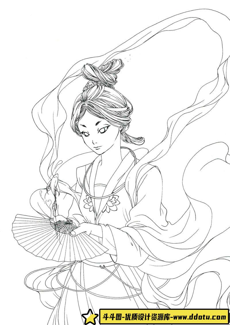 古风线稿集IV-创作学习专区-38MB-52P
