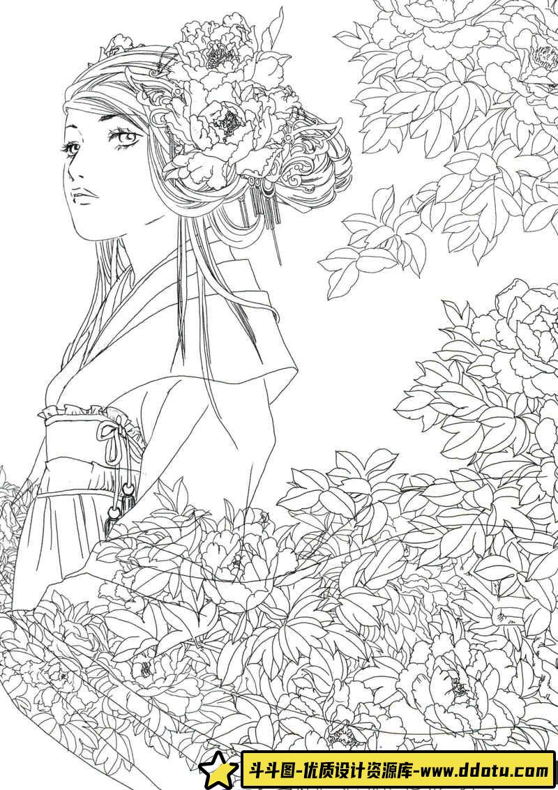 古风线稿集IV-创作学习专区-38MB-52P