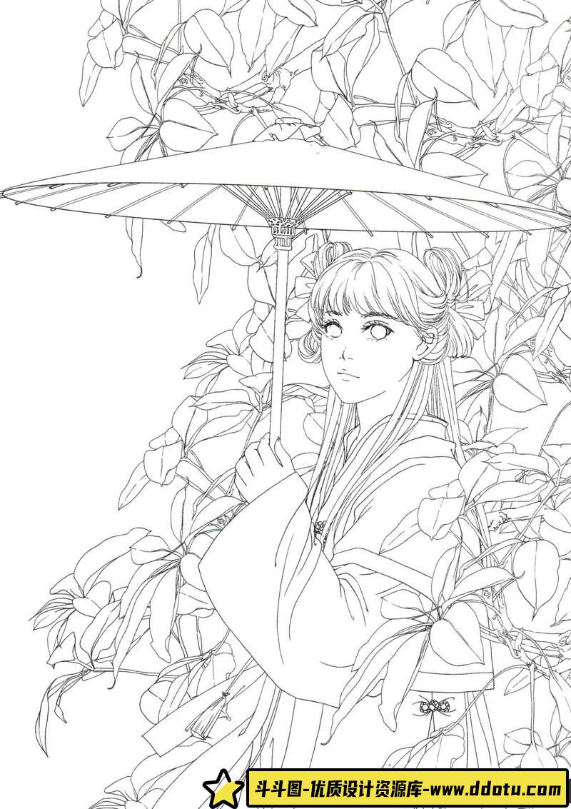 古风线稿集IV-创作学习专区-38MB-52P