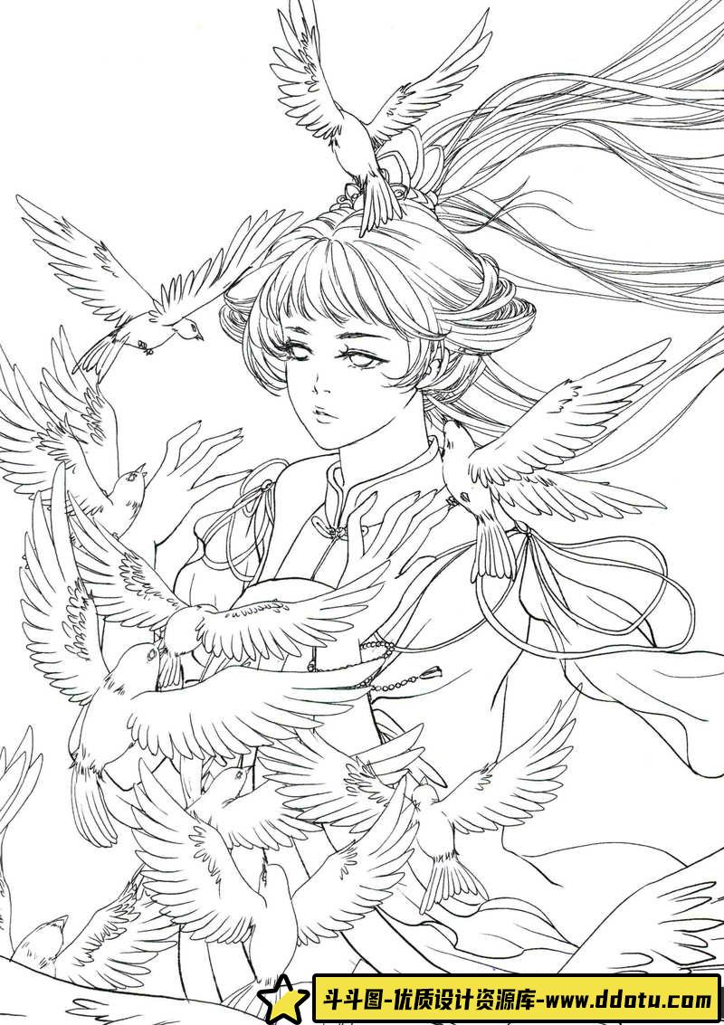 古风线稿集IV-创作学习专区-38MB-52P