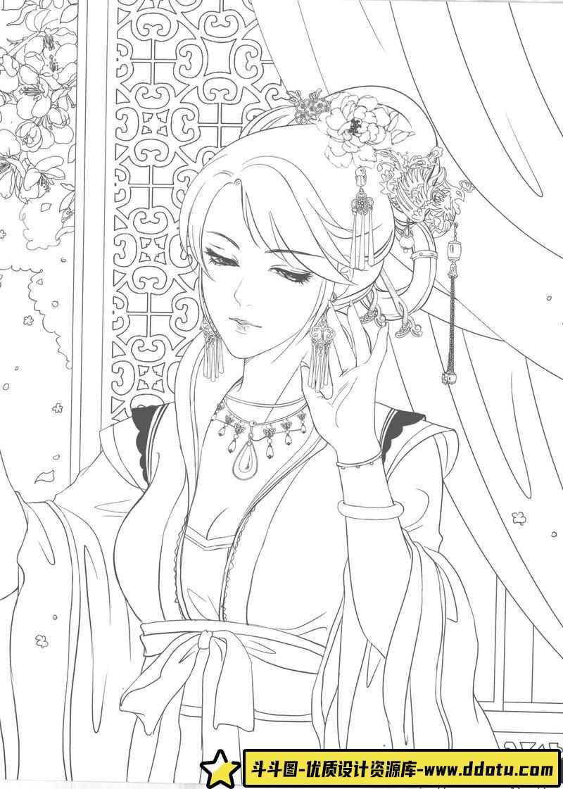 古风线稿集V-创作学习专区-59MB-97P