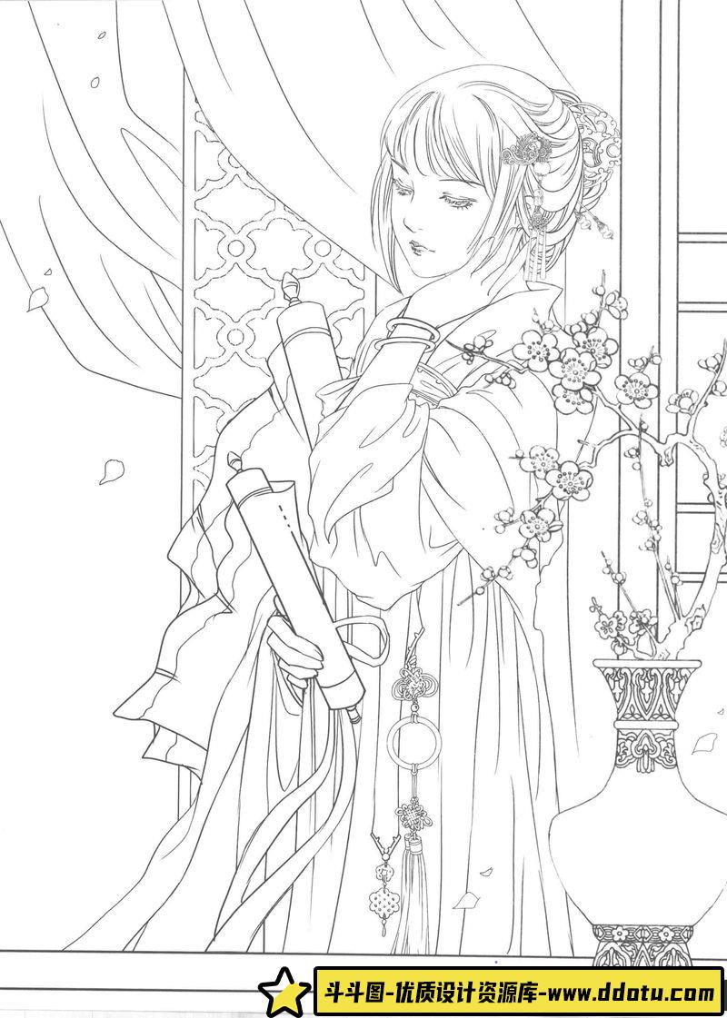 古风线稿集V-创作学习专区-59MB-97P