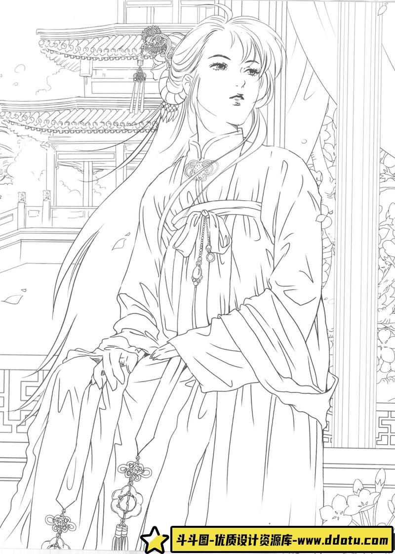 古风线稿集V-创作学习专区-59MB-97P
