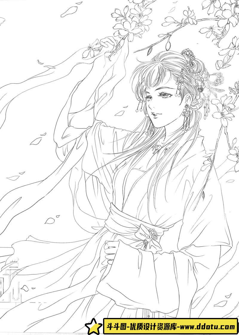 古风线稿集V-创作学习专区-59MB-97P