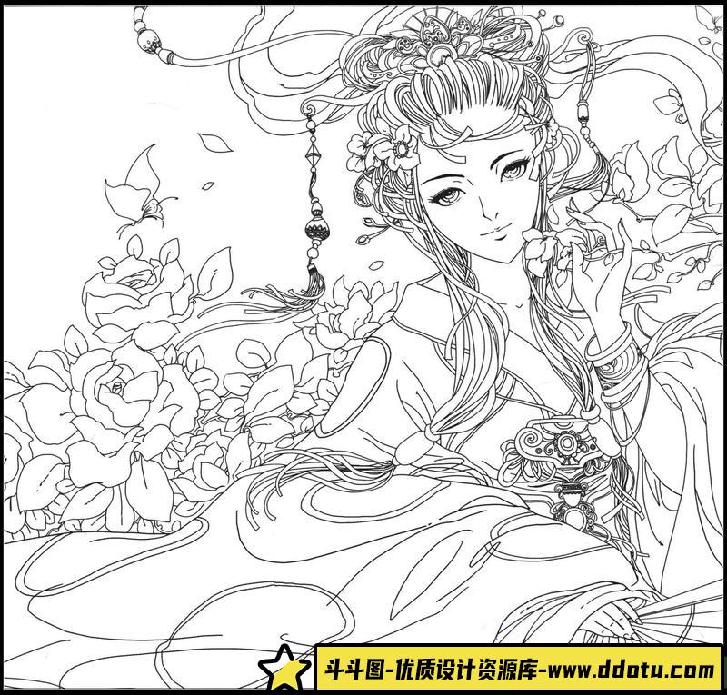 古风线稿集VI-创作学习专区-214MB-50P