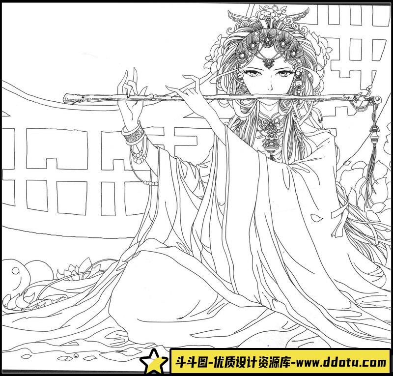 古风线稿集VI-创作学习专区-214MB-50P