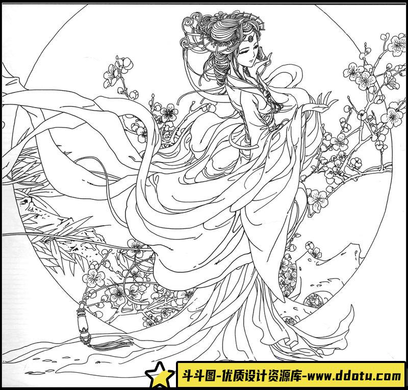 古风线稿集VI-创作学习专区-214MB-50P