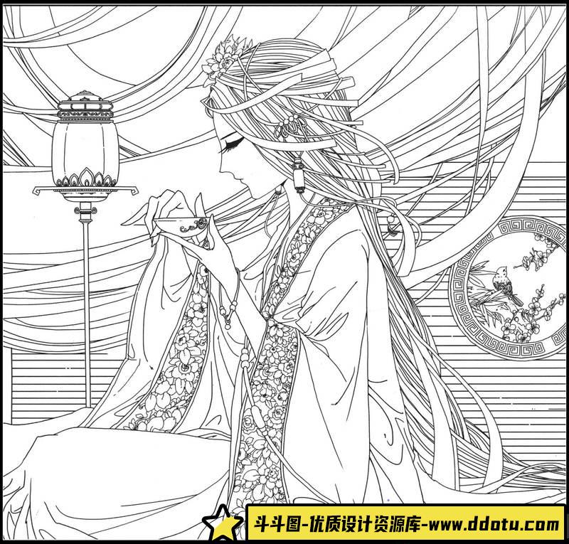 古风线稿集VI-创作学习专区-214MB-50P