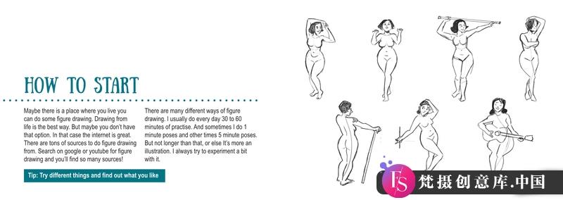 Mitch人物速写-创作学习-185MB-31张+1PDF+1视频