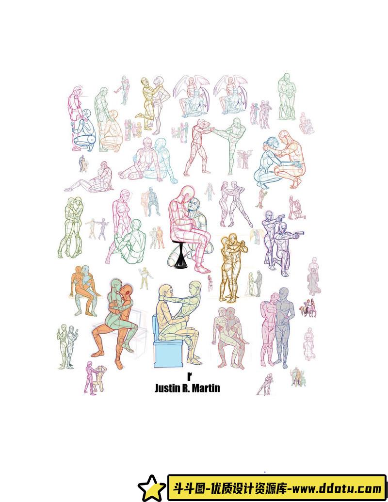 艺术家绘画情侣姿势-创作学习-45MB-112P-1PDF
