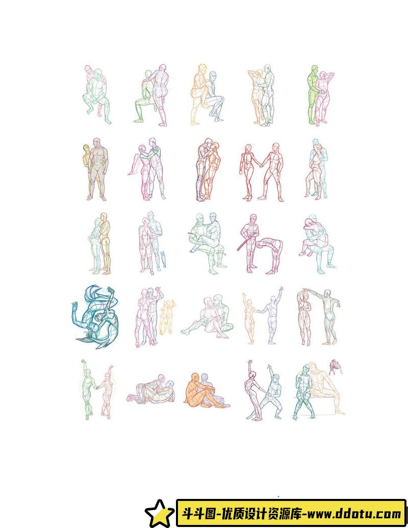 艺术家绘画情侣姿势-创作学习-45MB-112P-1PDF