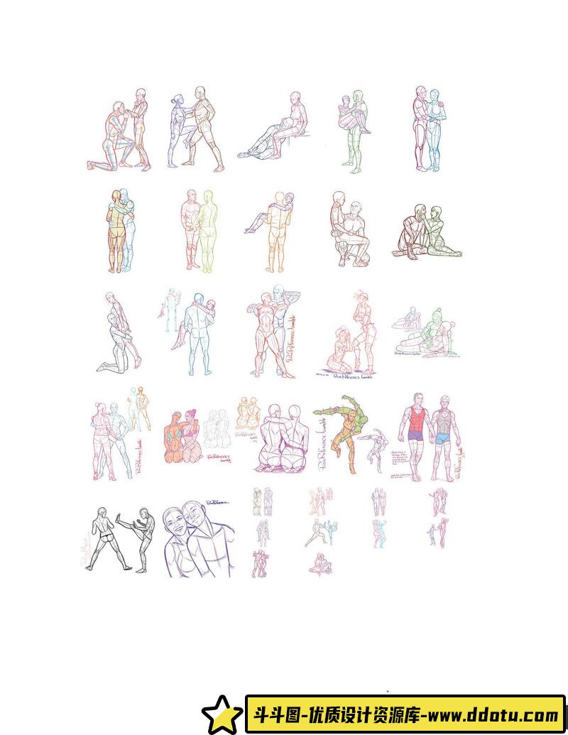 艺术家绘画情侣姿势-创作学习-45MB-112P-1PDF