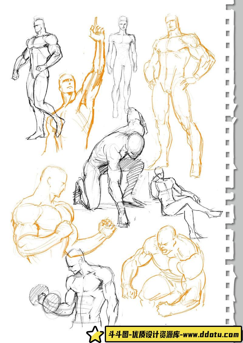 运动中人物的素描集-创作学习-80MB-148P-1PDF