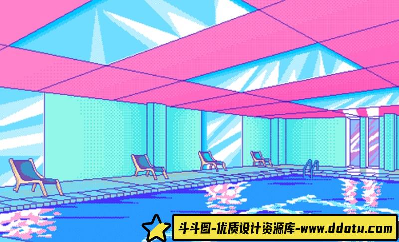 蒸汽波溶图素材包-创作学习专区-353MB-1886P
