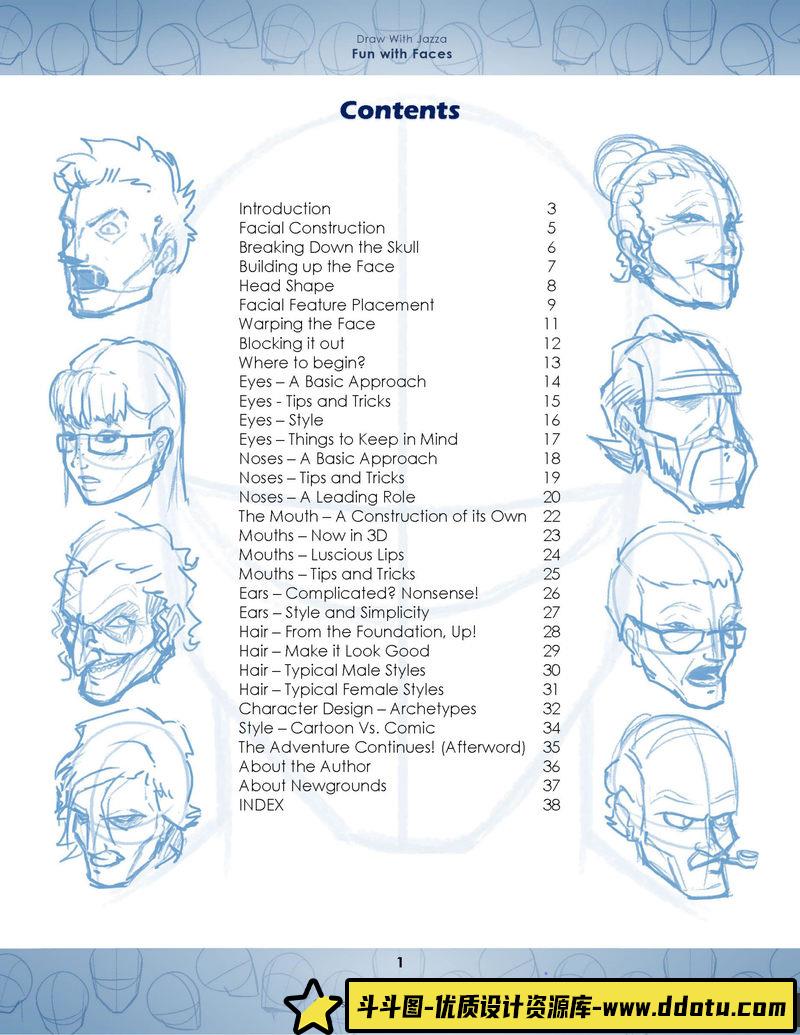 美漫角色头部描绘集-创作学习专区-79MB-39P-1PDF