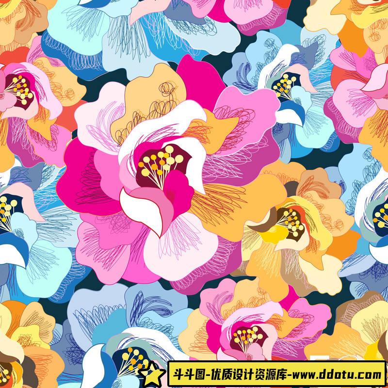 SC84- 7款无缝日式和服图案包-商用素材专区-42MB-7P-7EPS-斗斗图