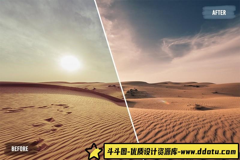 50埃及沙漠无人机电影免费LUT预设和Lightroom预设50DroneLUTsandPresets