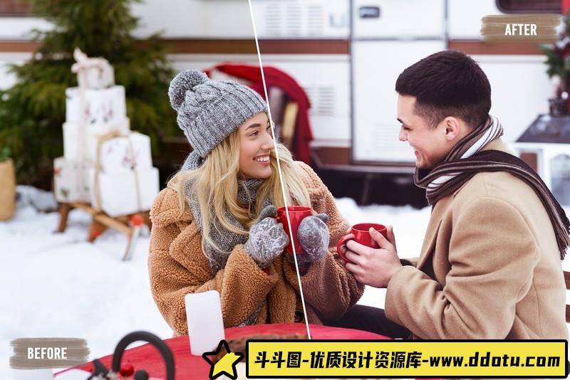 50个冬季风光人像电影视频Vlog调色颜色分级LUT包支持AE