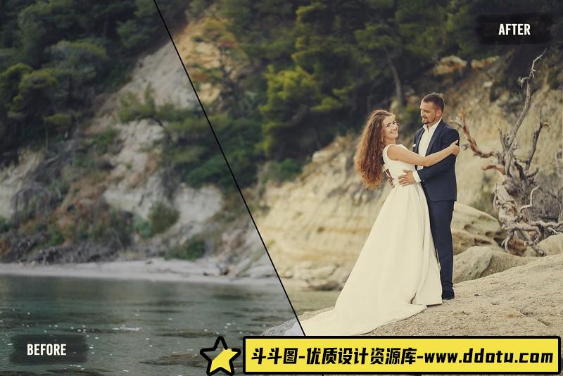 50个海滩旅拍婚礼LUT预设包-最新电影级调色支持AE