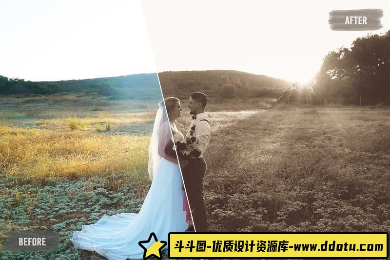 50个老式婚礼人像复古胶片免费LUTs预设