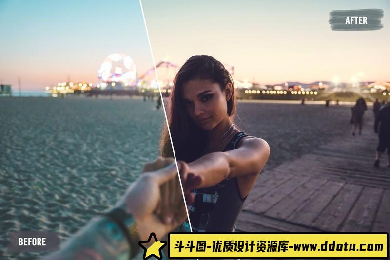 50个洛杉矶城市旅拍电影视频LUT包Vlog调色颜色分级LUT预设支持AE