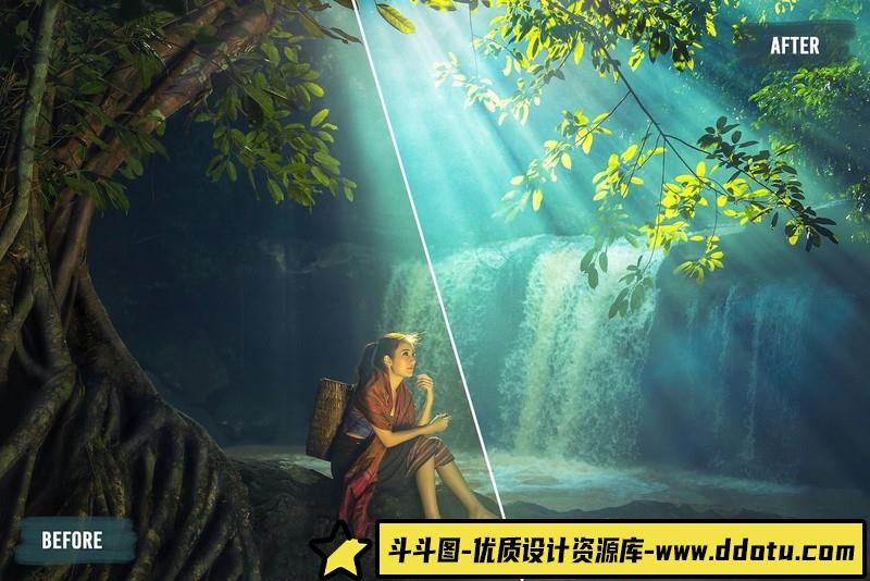 50个旅拍丛林探险LUT包电影视频Vlog调色颜色分级LUT包支持AE