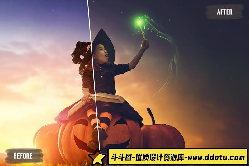 万圣节电影气氛LUT预设及Lightroom预设50AtmosphericHalloweenLUTsandPresets