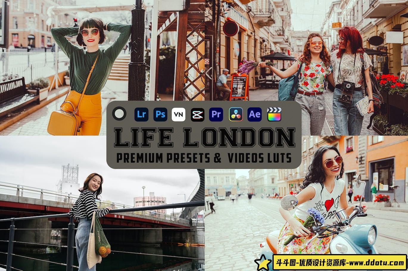 城市旅拍电影调色LUT预设及LR预设 Life London Luts Videos & Presets-斗斗图