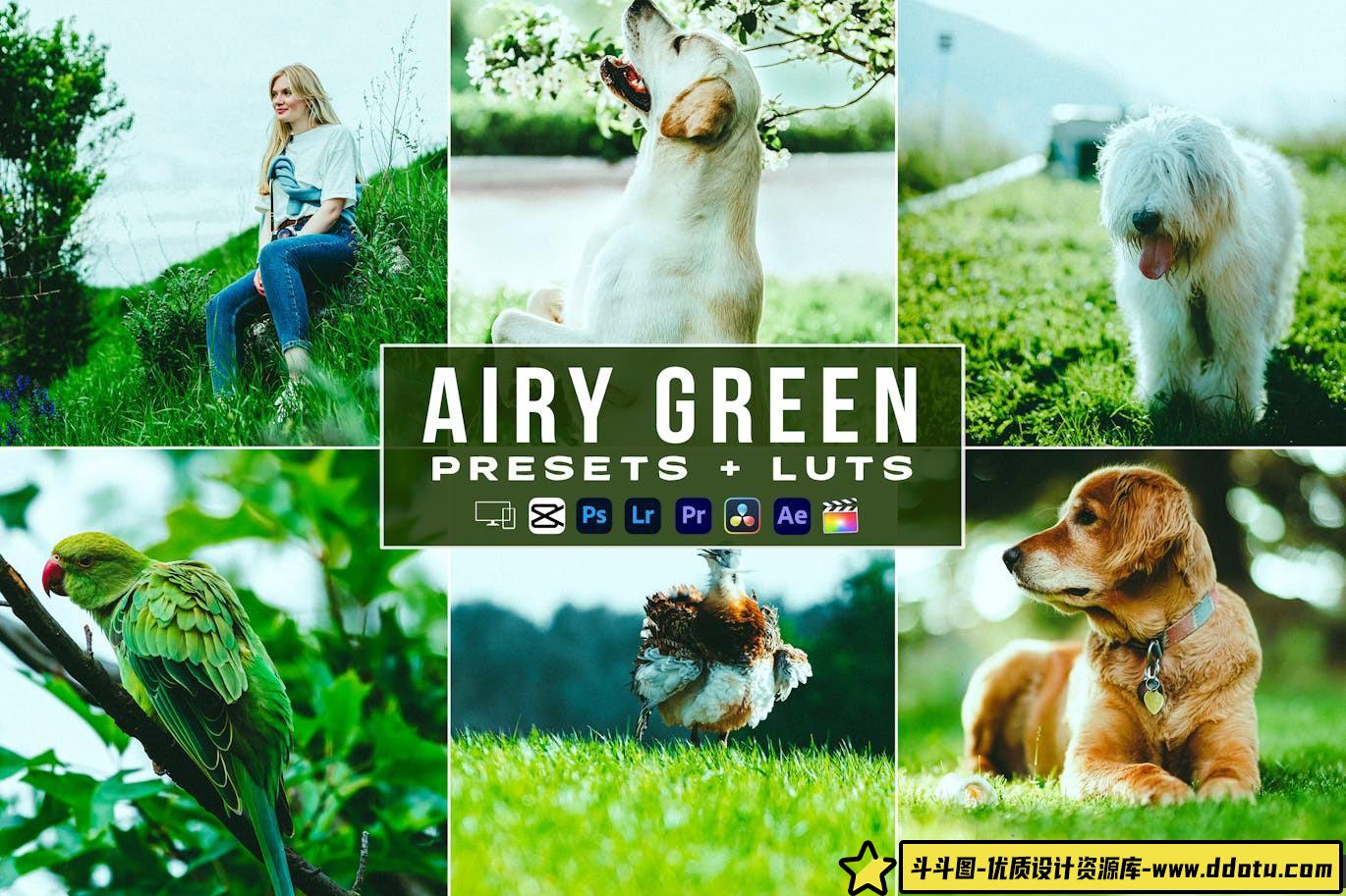 仙气飘飘清新绿色电影视频调色LUT预设 Airy Green Presets – luts-斗斗图