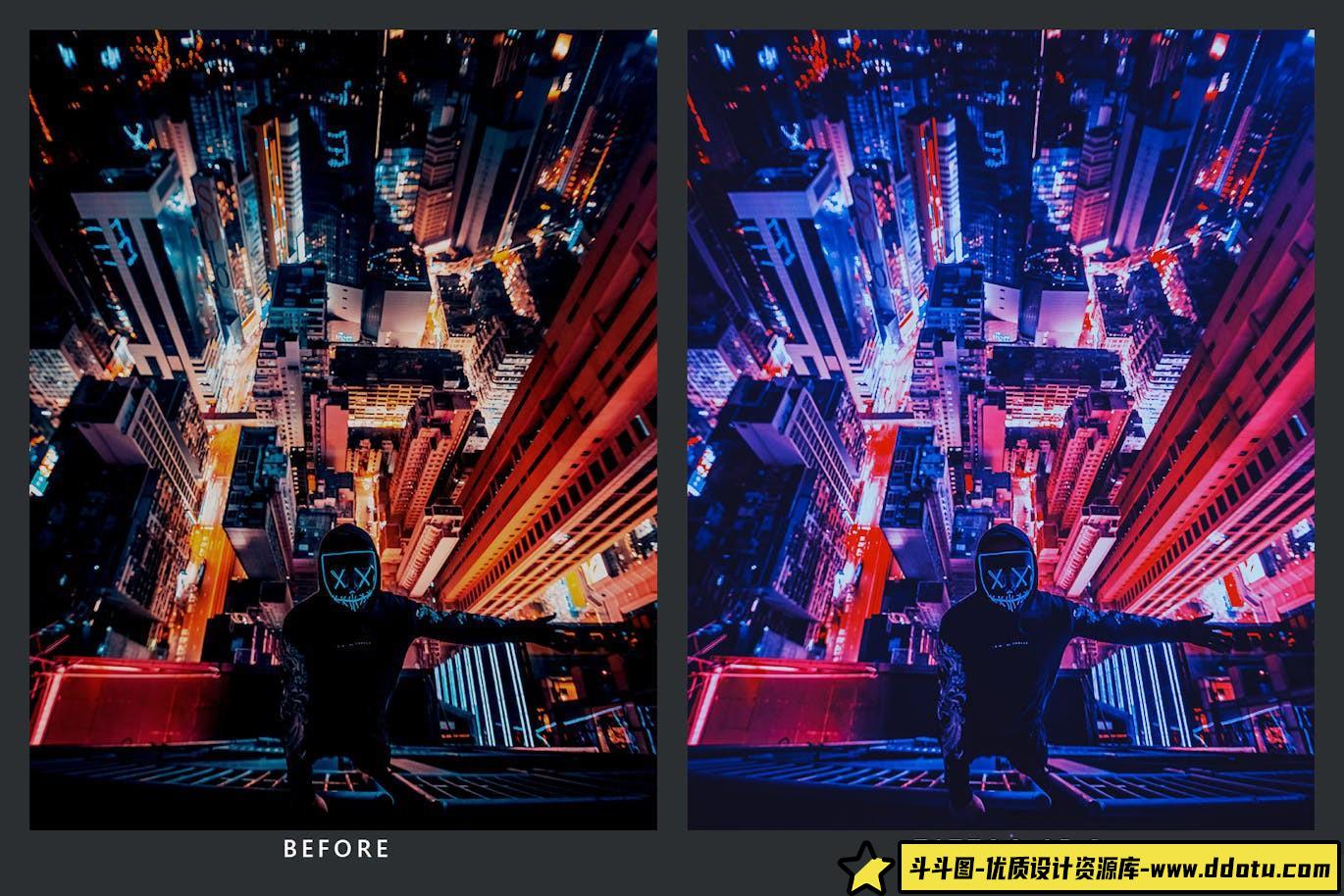20种赛博朋克未来电影LR+LUT预设 Black Light Lightroom Presets/LUTs