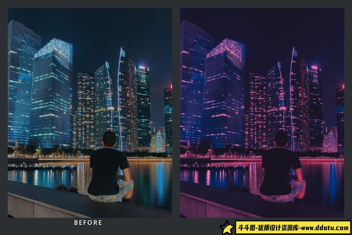 低保真城市电影朋克风LUT预设/LR预设 LoFi Nights Presets & LUTs