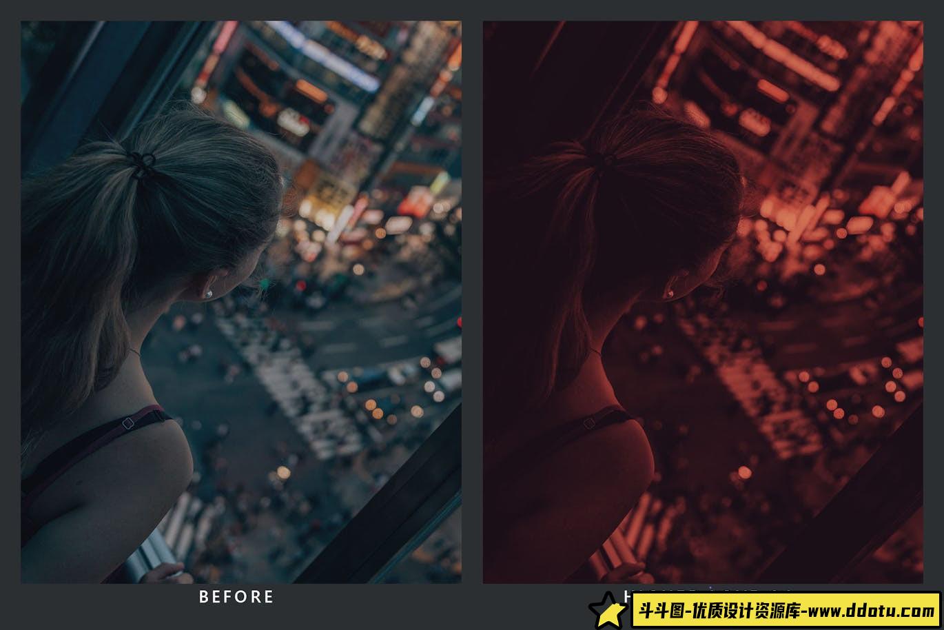 低保真城市电影朋克风LUT预设/LR预设 LoFi Nights Presets & LUTs