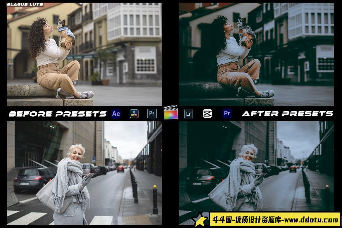 黑暗情绪电影视频调色LUT预设/LR预设 Artistic Black Mood Preset Luts