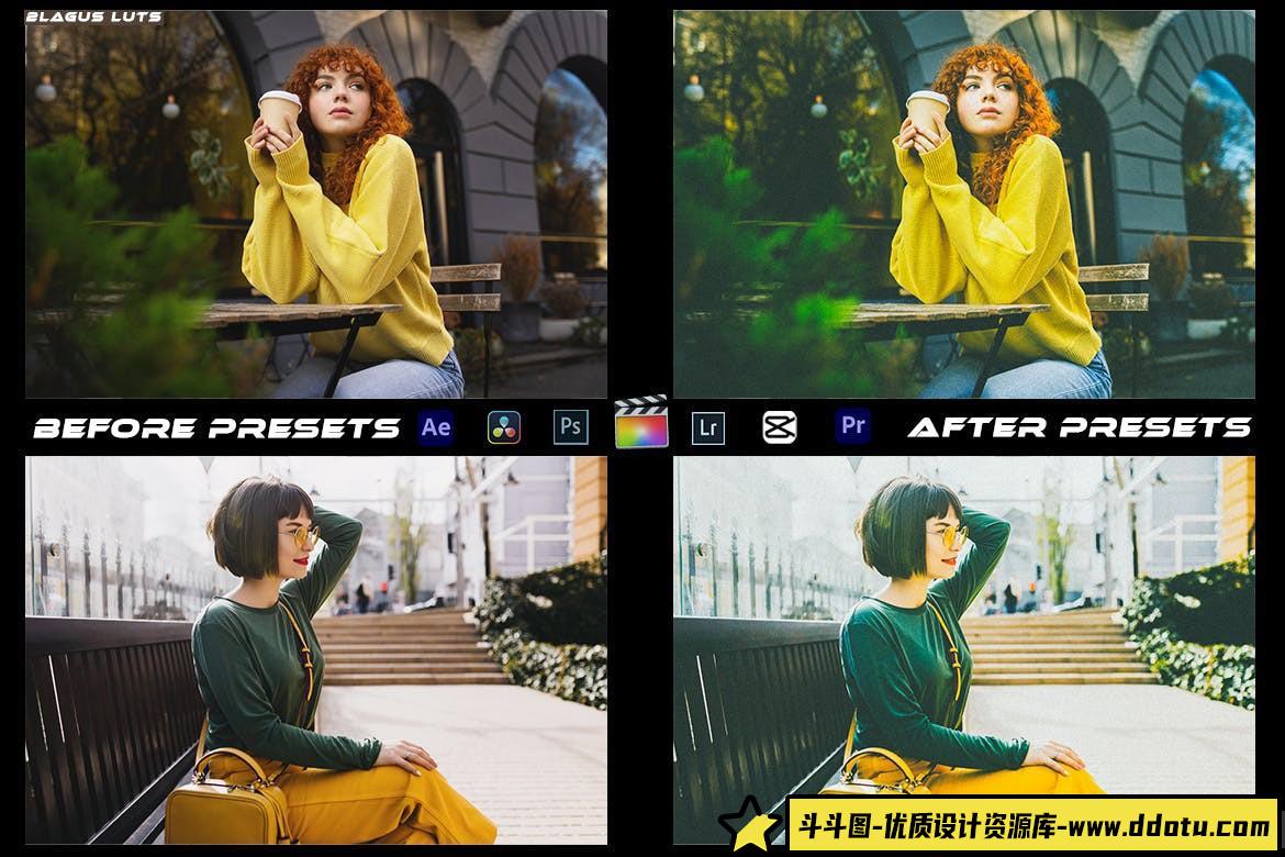 黄色调情绪电影视频调色LUT预设/LR预设 Yellow Mood Preset Luts