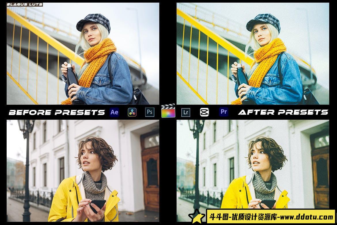 黄色调情绪电影视频调色LUT预设/LR预设 Yellow Mood Preset Luts