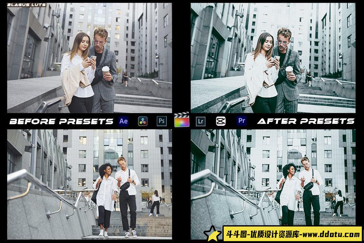 灰色调情绪电影调色LUT预设/LR预设 Artistic Grey Mood Preset Luts
