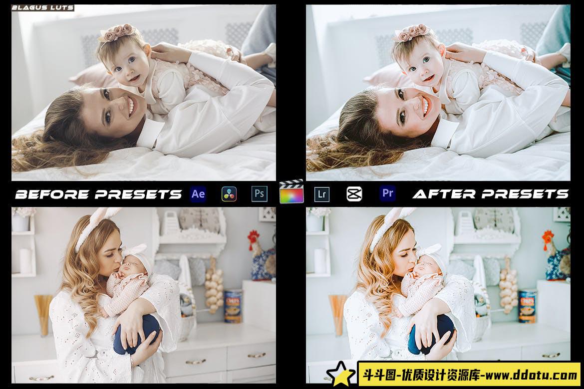 清新新生儿记录电影视频调色LUT预设/LR预设Newborn Baby Preset Lut