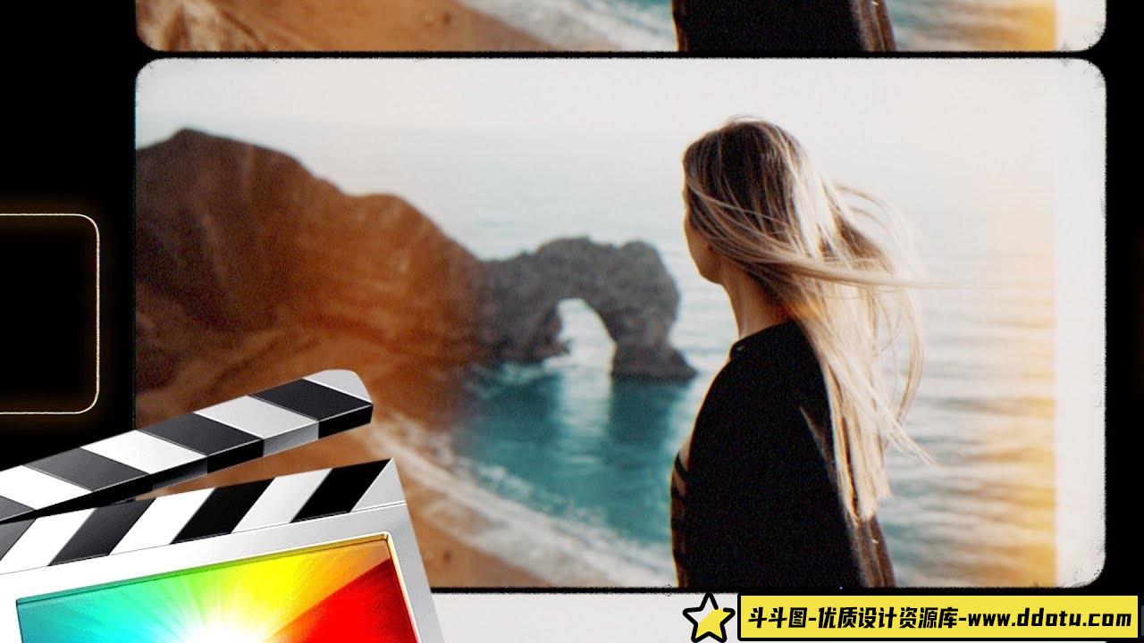 [FCPX 插件]25个复古怀旧8毫米老电影胶片刮痕闪光特效FCPX插件-斗斗图
