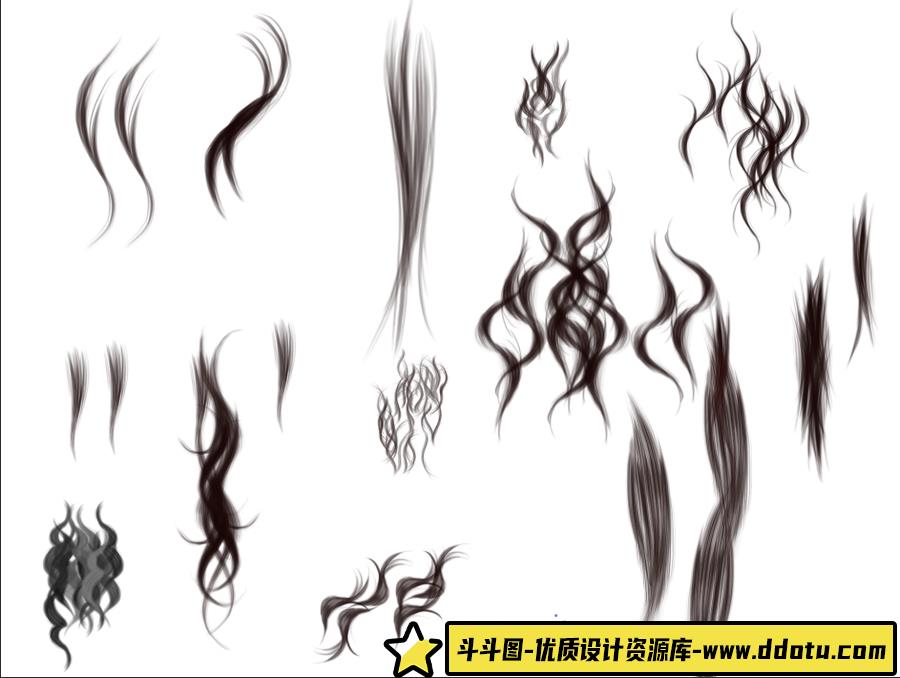 头发造型发型PS后期素材笔刷合集ABR