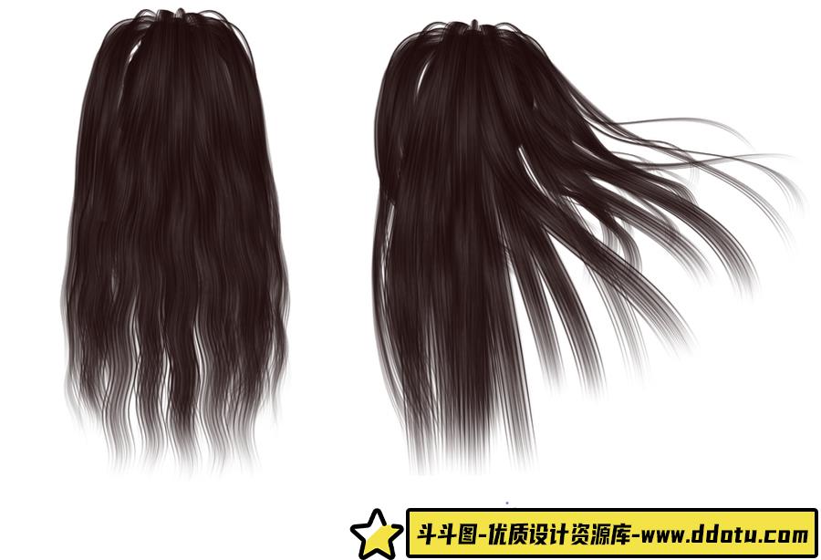 头发造型发型PS后期素材笔刷合集ABR