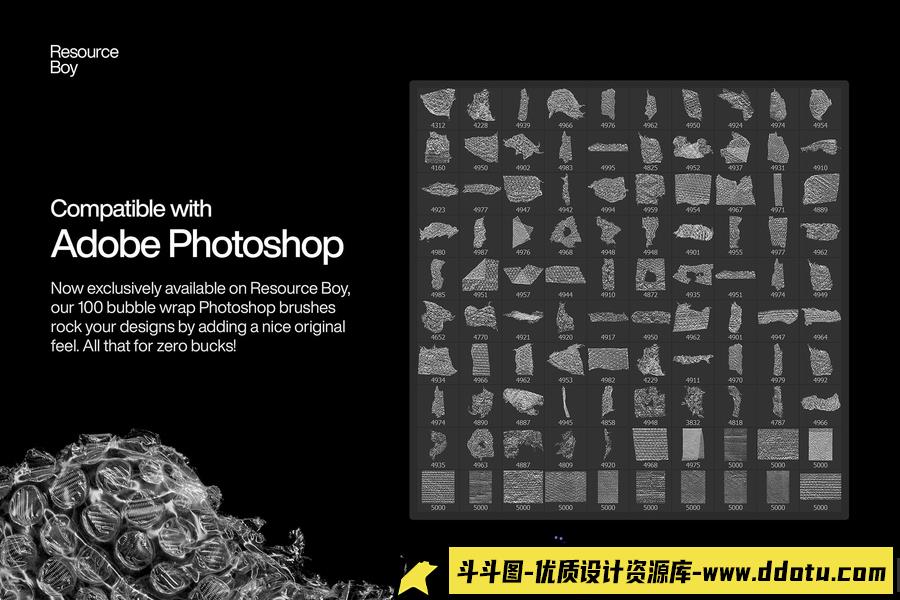 100 个高清4K气泡薄膜包装Photoshop笔刷