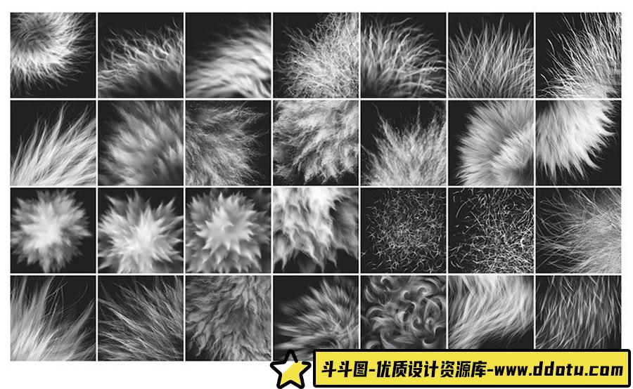 适用于Photoshop和Clip Studio Paint逼真的毛刷套装