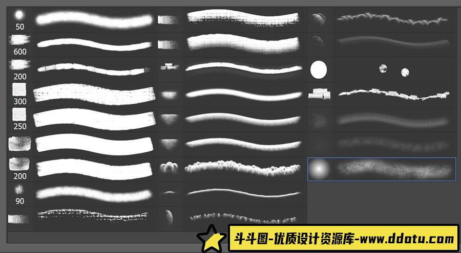 Marc Brunet 的高级画家的PS画笔-33个自定义画笔