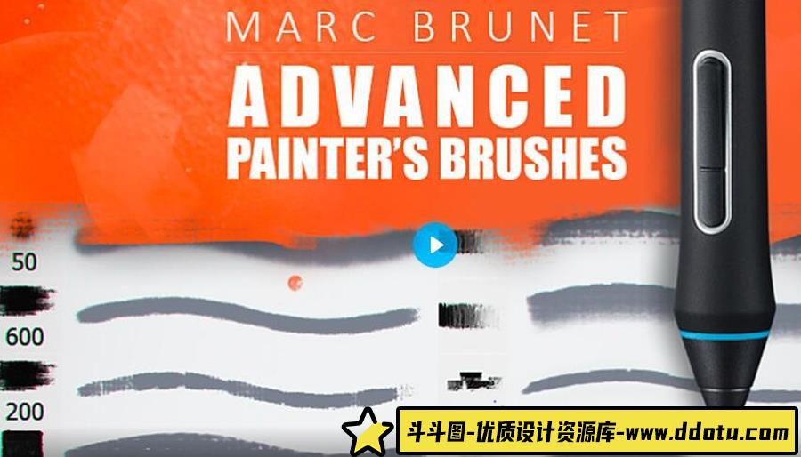 Marc Brunet 的高级画家的PS画笔-33个自定义画笔