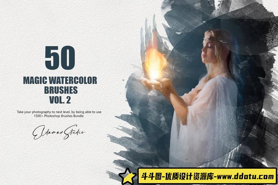 50支魔法水彩笔刷第二卷 50 Magic Watercolor Brushes – Vol. 2